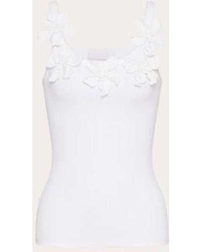 Valentino Embroidered Cotton Jersey Top - Blue
