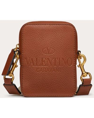 Valentino Garavani Small Identity Leather Crossbody Bag - Brown