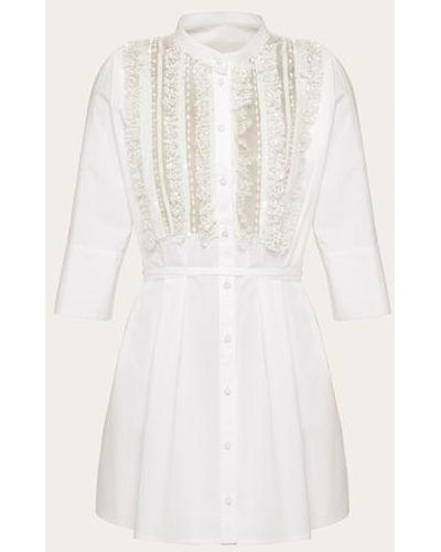 Valentino VESTIDO BORDADO COTTON POPELINE - Blanco