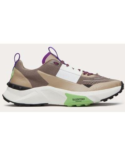 Valentino Garavani True Act Low Top Trainer In Mesh And Rubberised Fabric - Multicolour