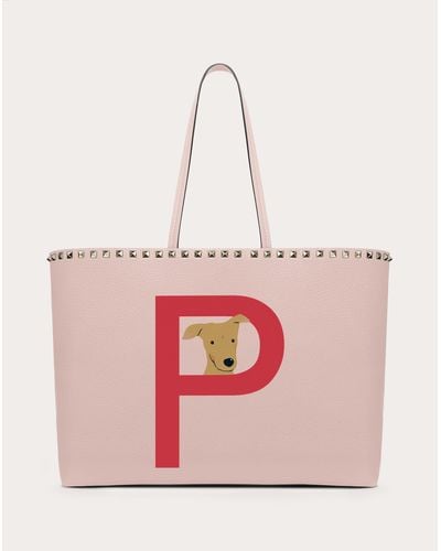 Valentino Garavani Rockstud Pet Customizable Tote Bag - Pink