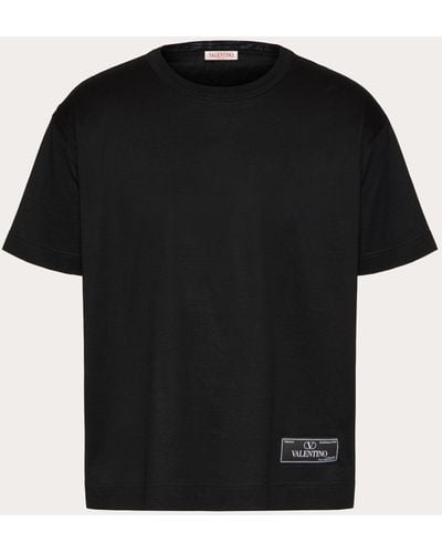Valentino Cotton T-shirt With Maison Tailoring Label - Black