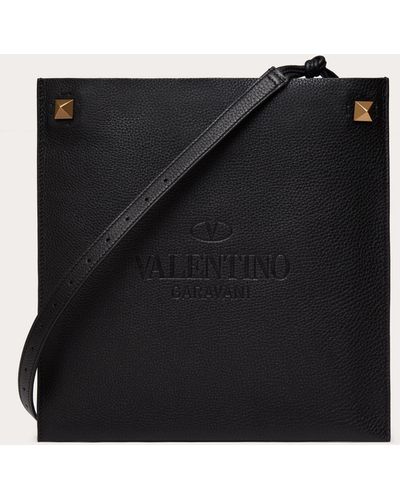 Valentino Garavani Identity Leather Crossbody Bag - Black