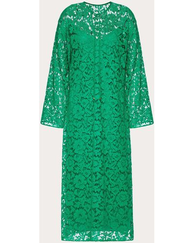 Valentino Heavy Lace Kaftan Dress - Green