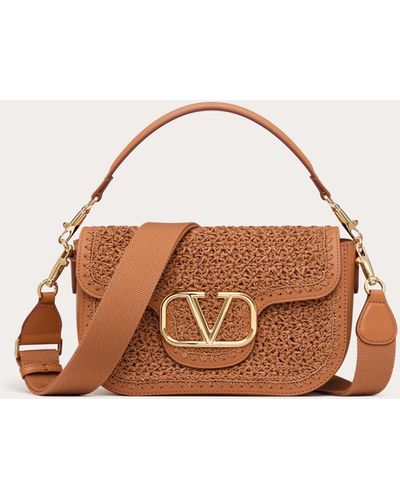 Valentino Garavani Alltime Woven Leather Shoulder Bag - Brown