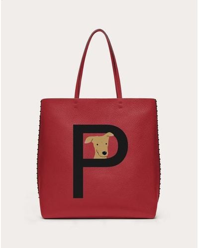Valentino Garavani Rockstud Pet Customizable N/s Tote Bag - Red