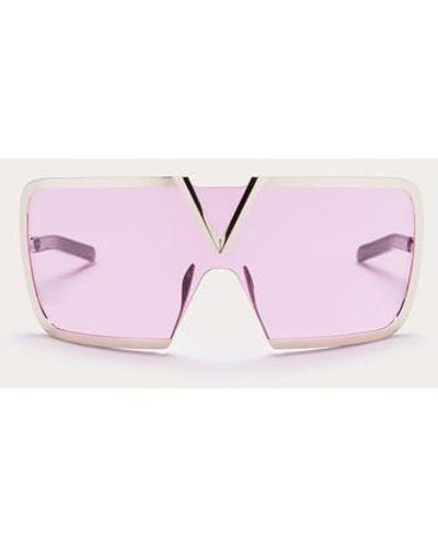Valentino V - romask occhiale oversize a mascherina - Rosa