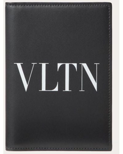 Valentino Garavani Vltn Passport Cover In Calfskin - White