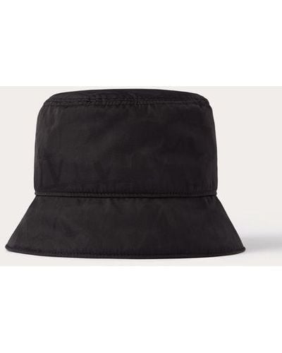 Valentino Garavani Toile Iconographe Reversible Nylon Bucket Hat With Clutch - Black