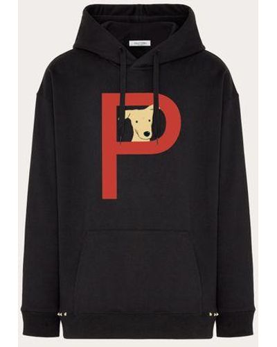 Valentino PERSONALISIERBARER UNISEX HOODIE ROCKSTUD PET - Schwarz