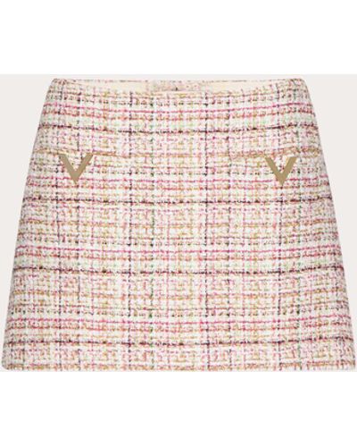 Valentino Glaze Tweed Light Skirt - Pink