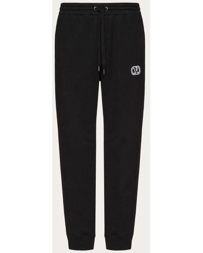 Valentino Technical Cotton JOGGERS With Vlogo Signature Patch - Black