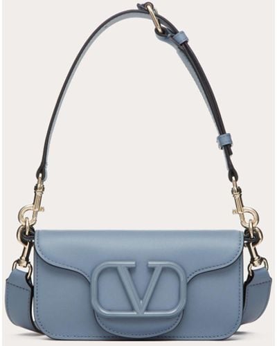 Valentino Garavani Mini Locò Crossbody Calfskin Bag - Blue