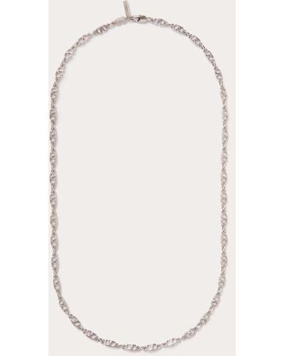 Valentino Garavani Vlogo Signature Metal Necklace - White