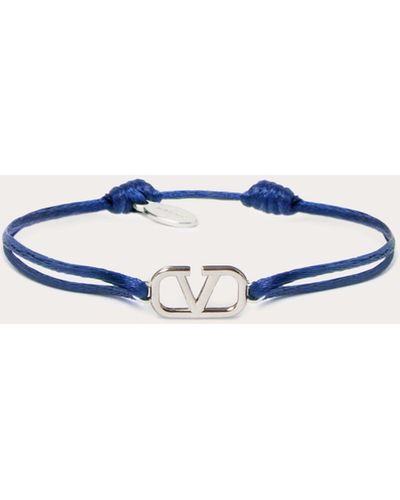 Valentino Garavani Vlogo Signature Cotton Bracelet - Blue