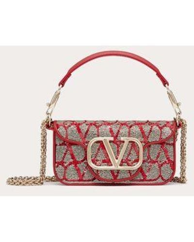 Valentino Garavani Small Locò Shoulder Bag With Toile Iconographe Embroidery - Pink