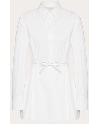 Valentino Compact Popeline Short Dress - White