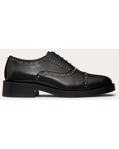 Valentino Garavani Gentleglam Oxford Lace-up Shoe In Calfskin - Black