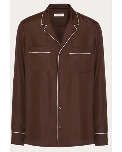 Valentino Silk Pyjama Shirt - Brown