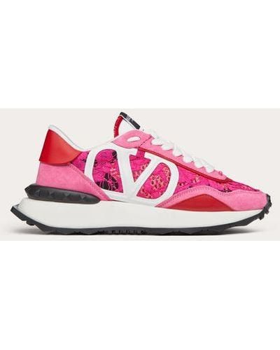 Valentino Garavani Lace And Mesh Lacerunner Sneaker - Pink