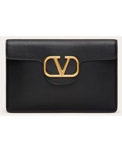 Valentino Garavani LOCÒ CLUTCH AUS KALBSLEDER - Schwarz