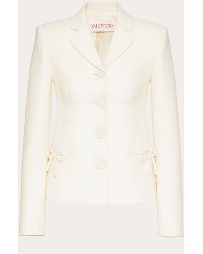Valentino Crepe Couture Jacket - Natural