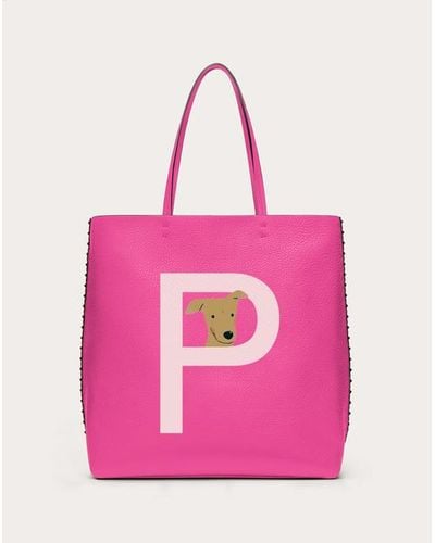 Valentino Garavani Rockstud Pet Customizable N/s Tote Bag - Pink