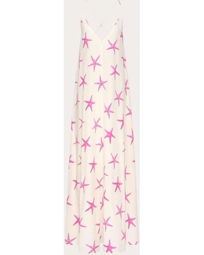 Valentino Crepe De Chine Starfish Evening Dress - Pink