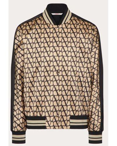 Valentino Viscose Bomber Jacket With Toile Iconographe Print - Multicolour