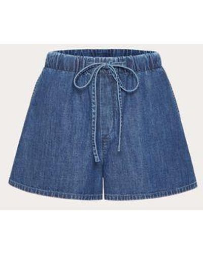 Valentino Shorts in chambray denim - Blu
