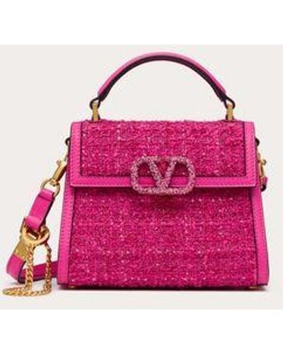 Valentino Garavani Mini Vsling Tweed Handbag - Pink