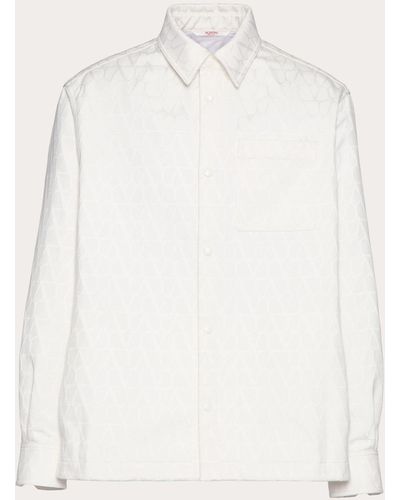 Valentino Toile Iconographe Pattern Cotton Canvas Overshirt - Natural