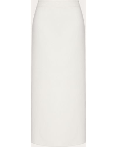 Valentino Compact Drap Midi Skirt - White