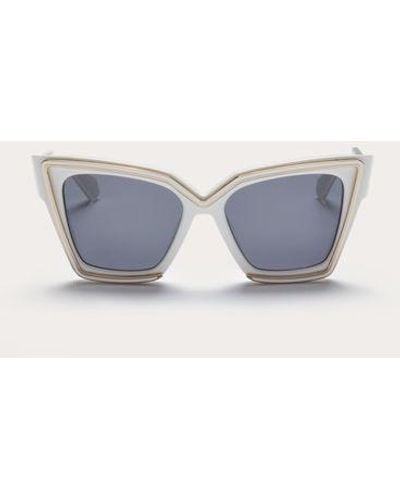 Valentino V - grace occhiale cat-eye oversize in acetato con dettagli in titanio - Blu