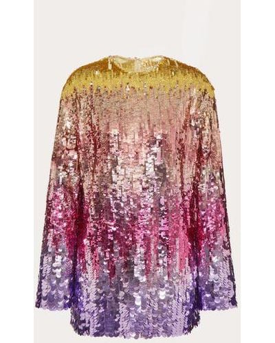 Valentino Tulle Illusione Embroidered Short Dress - Multicolour