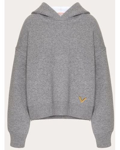 Valentino Wool And Stretched Viscose Jumper - Grey
