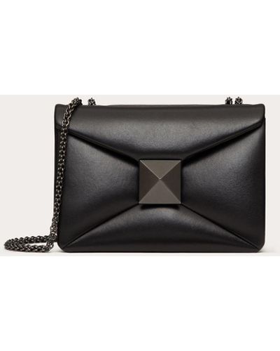 Valentino Garavani Small One Stud Nappa Handbag With Chain And Tone-on-tone Stud - Black