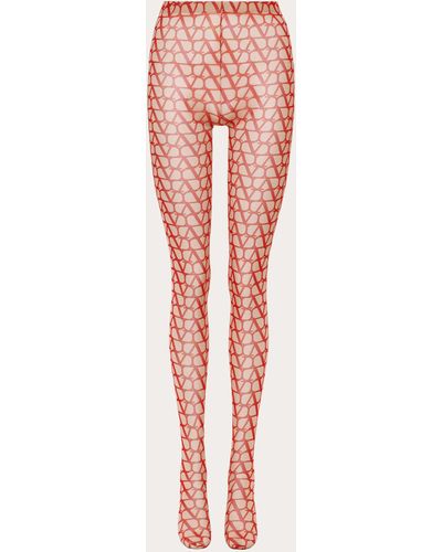 Valentino Toile Iconographe Tulle Tights - Pink