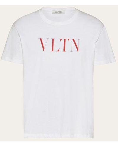 Valentino BEDRUCKTES T-SHIRT VLTN Frau WEISS/ROT L - Weiß