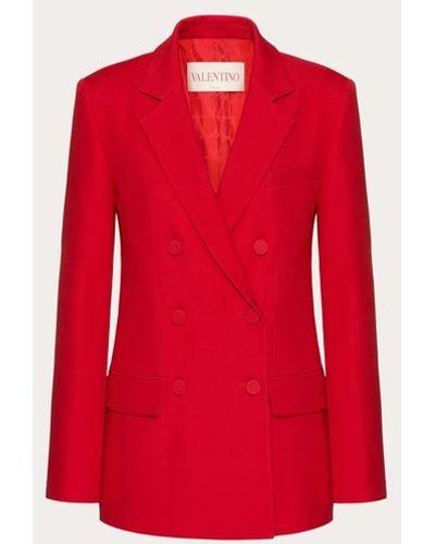 Valentino Crepe Couture Blazer - Red