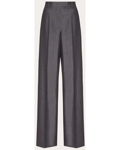 Valentino Mohair Canvas Trousers - Grey