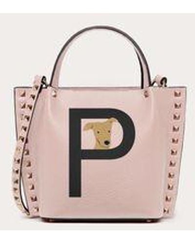Valentino Garavani Rockstud Pet Small Customizable Shopper - Pink