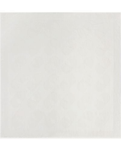 Valentino Garavani Vlogo Signature Silk And Linen Scarf - White