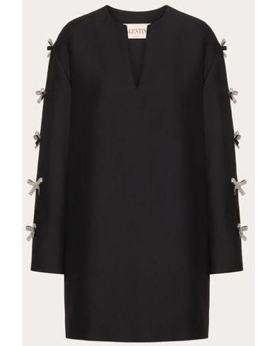Valentino Embroidered Crepe Couture Dress - Black