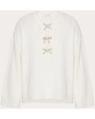 Valentino Embroidered Wool Jumper - Natural