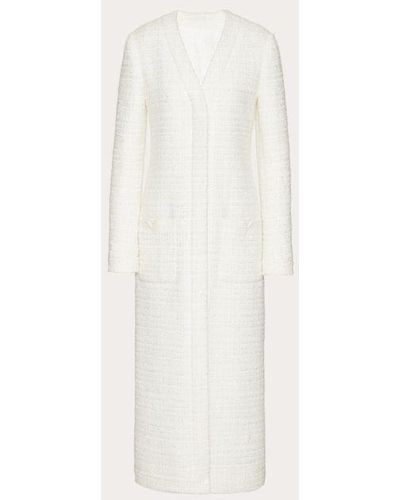 Valentino Glaze Tweed Coat - White