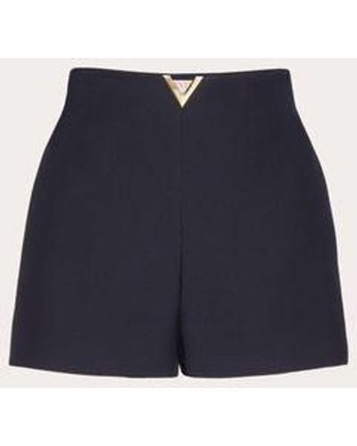Valentino Crepe Couture Shorts - Blue