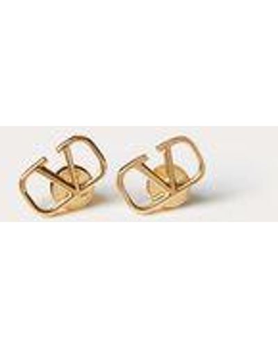 Valentino Garavani Vlogo Signature Metal Earrings - Natural