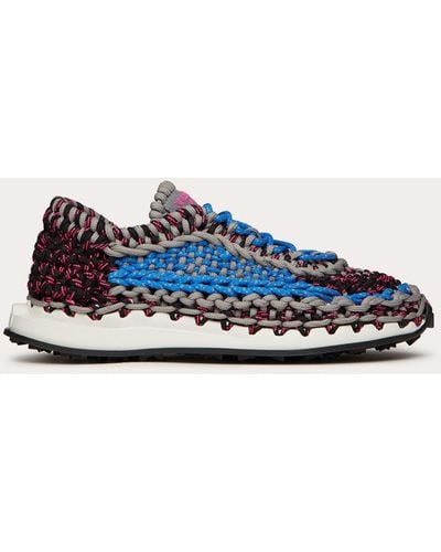 Valentino Garavani Crochet Sneakers Aus Textil - Blau