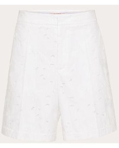 Valentino San Gallo Cotton Bermuda Shorts - Natural